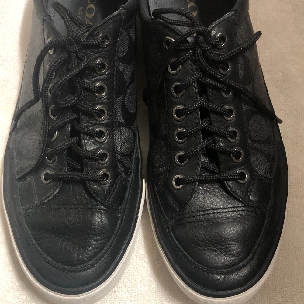 Coach Sneakers Leather And Canvas Men’s Size 10 Pre-owned Used Condition. - Picture 2 of 12